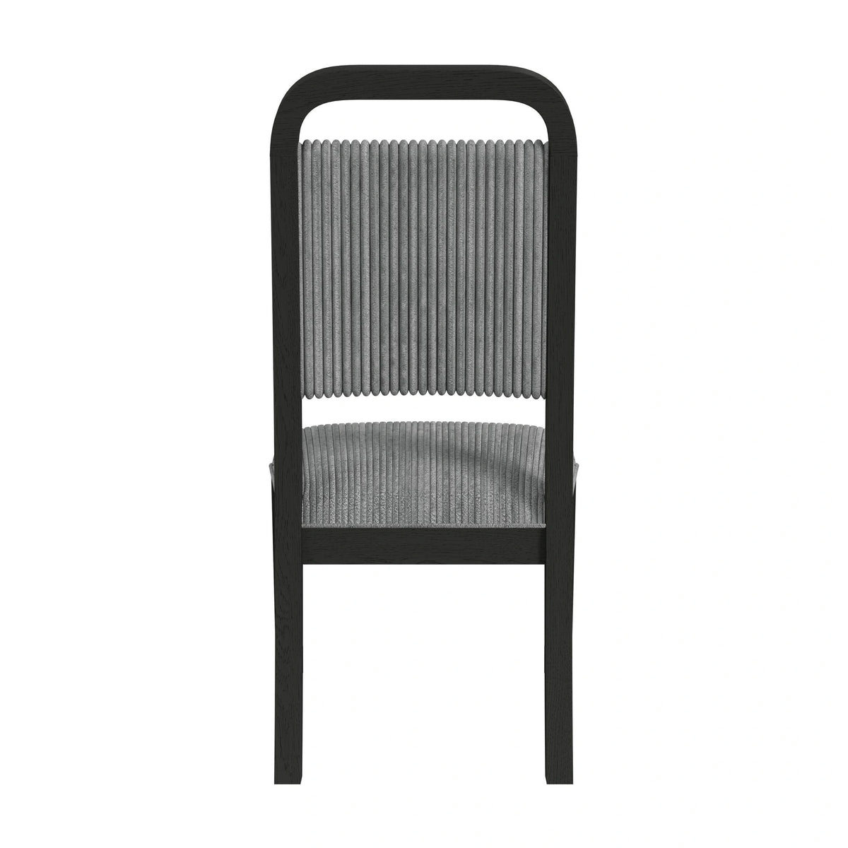 Ridgemont Standard Height Dining Set in Black with Grain-Table and Four Grey Fabric Chairs