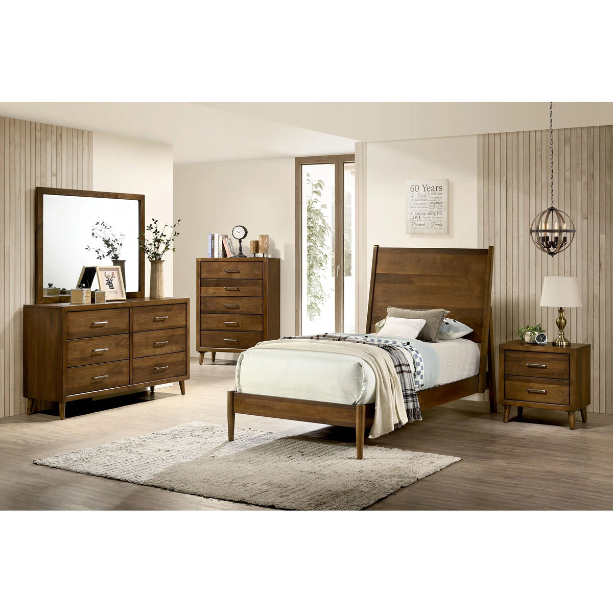 Malibu 5-Drawer Chest in Walnut
