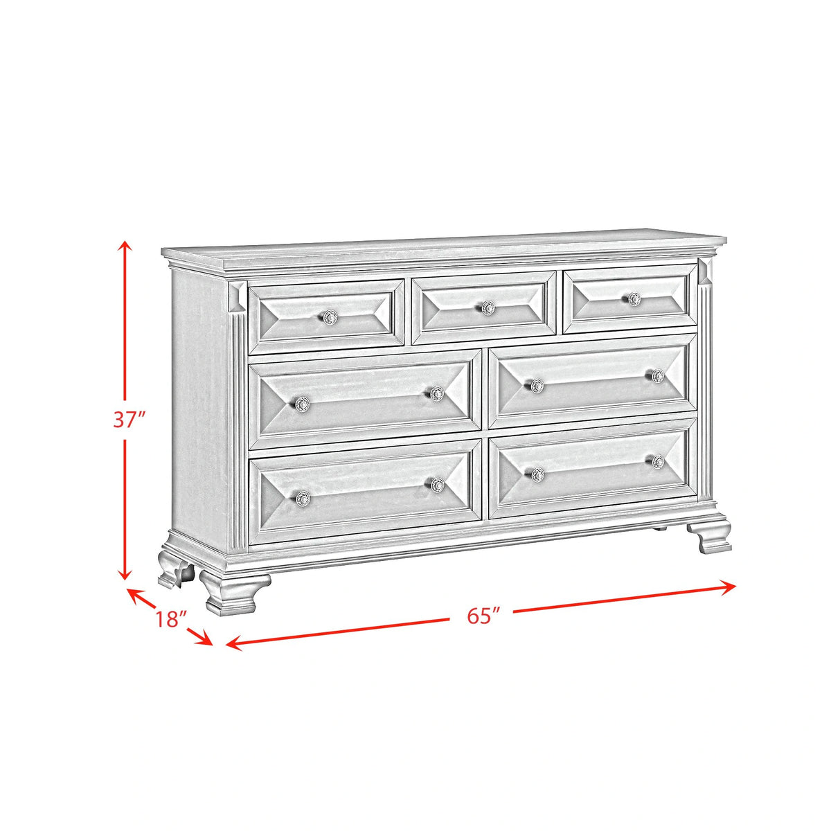 Bridgestone 7-Drawer Dresser in Antique White