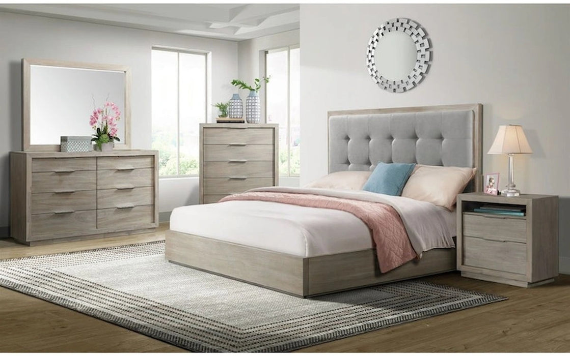 Arcadia Queen Upholstered Panel Bed in Gray - Jack’s Furniture and More (Laredo, TX)