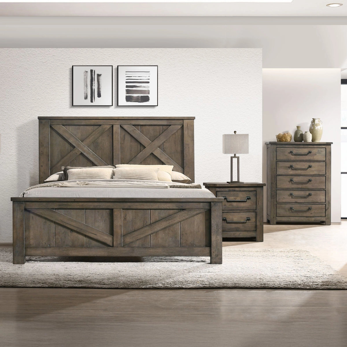 Maverick Panel Bedroom Set in Antique Grey