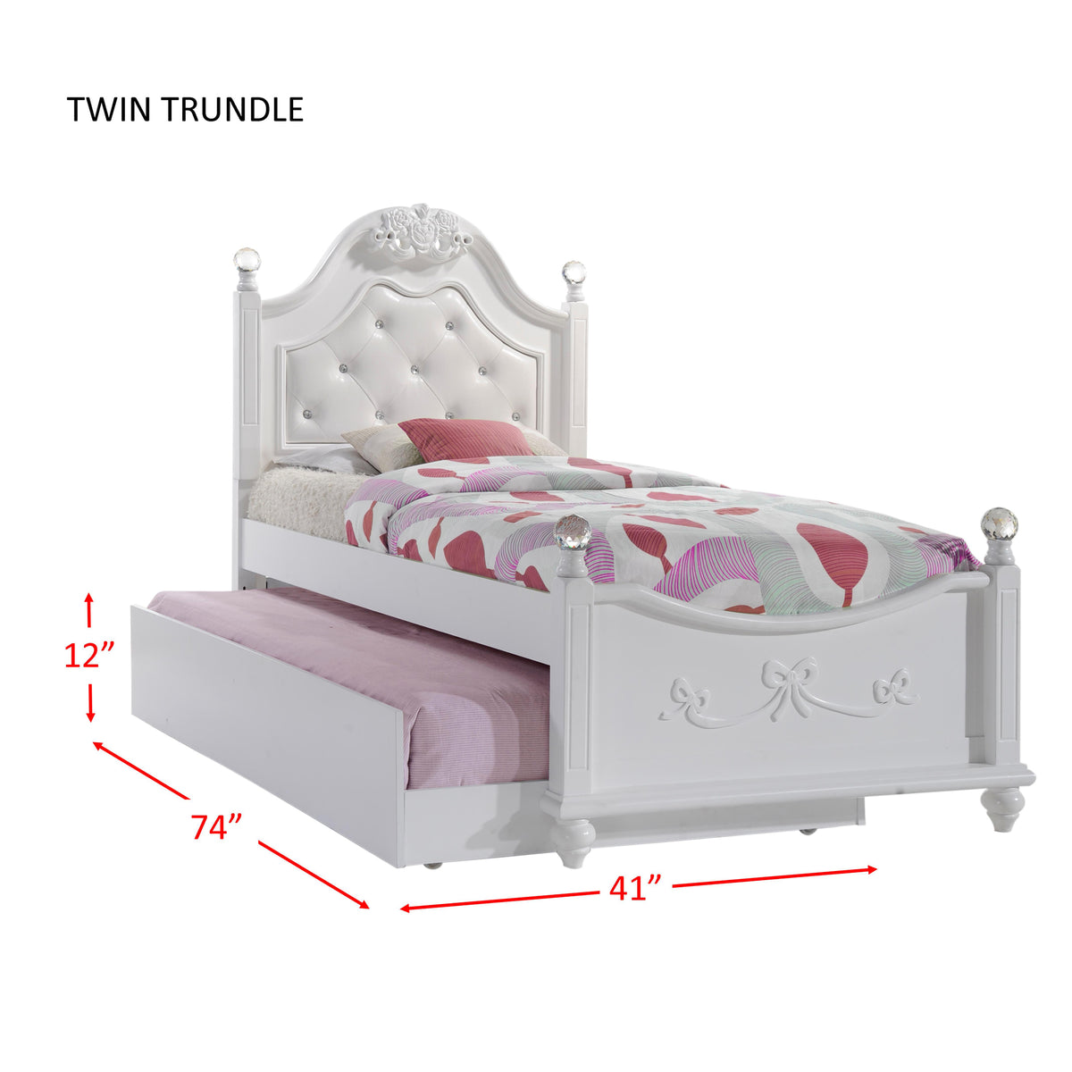 ALANA PLATFORM BEDROOM SET W/ STORAGE TRUNDLE