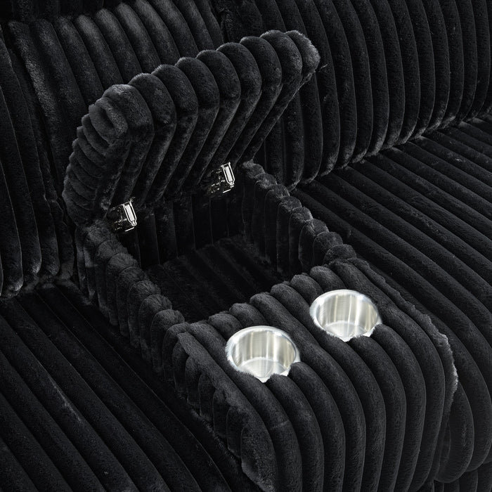 Admiral Motion Loveseat with Console in Masis Black - Jack’s Furniture and More (Laredo, TX)