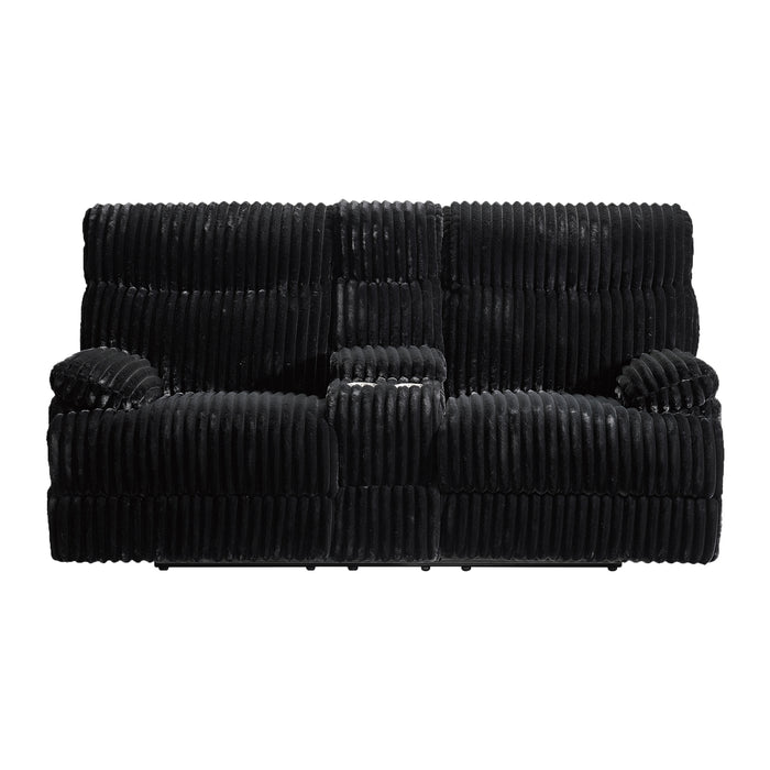 Admiral Motion Loveseat with Console in Masis Black - Jack’s Furniture and More (Laredo, TX)