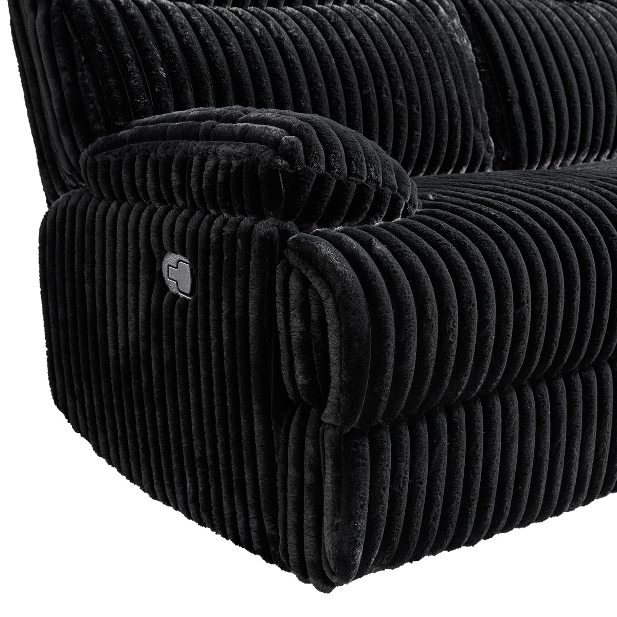 Admiral 2PC Living Room Set in Masis Black-Sofa & Loveseat