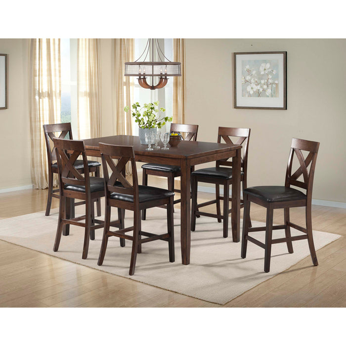 Alex Counter Side Chair W/Brown PU Espresso (2 Per Pack) - Jack’s Furniture and More (Laredo, TX)
