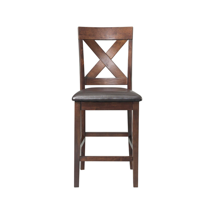 Alex Counter Side Chair W/Brown PU Espresso (2 Per Pack) - Jack’s Furniture and More (Laredo, TX)