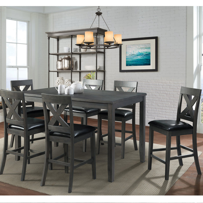 Alex Counter Side Chair W/Black PU Grey (2 Per Pack) - Jack’s Furniture and More (Laredo, TX)
