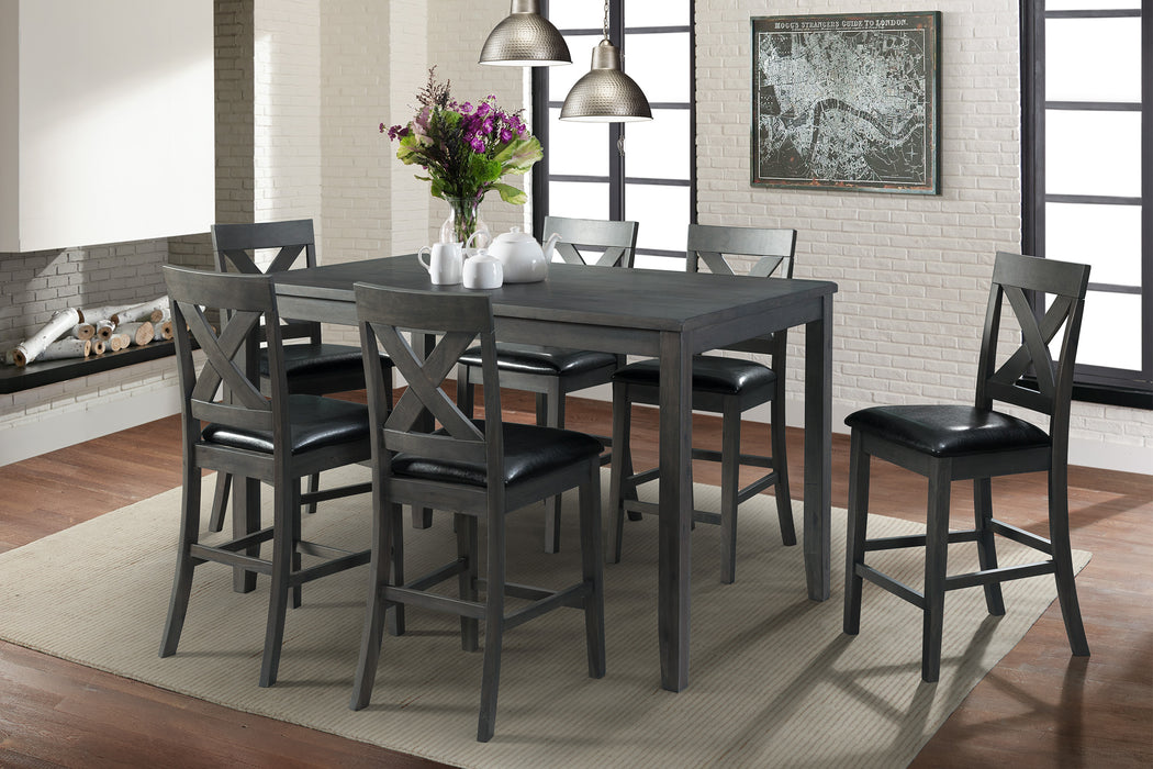Alex 60" 7Pc Counter Dining Set - Jack’s Furniture and More (Laredo, TX)