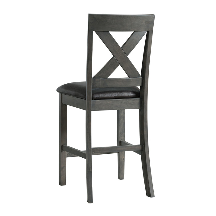 Alex Counter Side Chair W/Black PU Grey (2 Per Pack) - Jack’s Furniture and More (Laredo, TX)