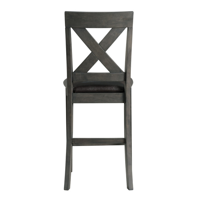 Alex Counter Side Chair W/Black PU Grey (2 Per Pack) - Jack’s Furniture and More (Laredo, TX)