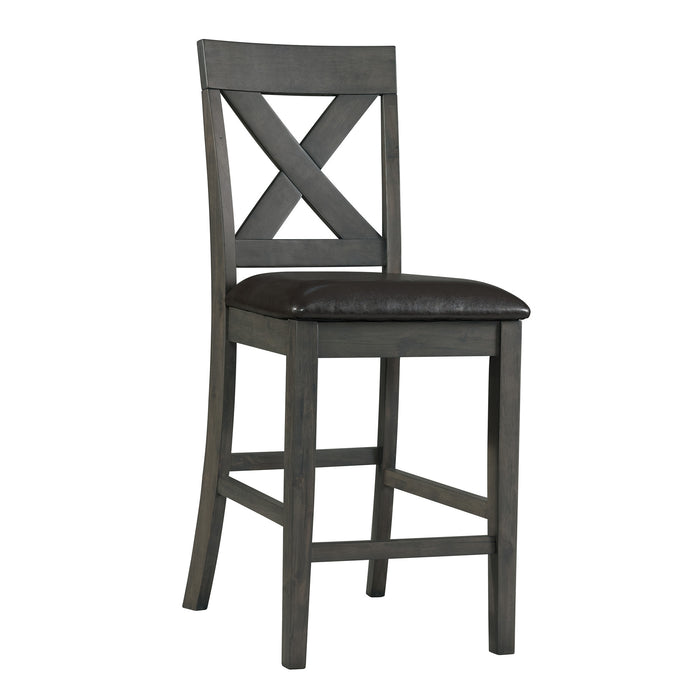 Alex Counter Side Chair W/Black PU Grey (2 Per Pack) - Jack’s Furniture and More (Laredo, TX)