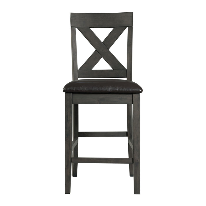 Alex Counter Side Chair W/Black PU Grey (2 Per Pack) - Jack’s Furniture and More (Laredo, TX)