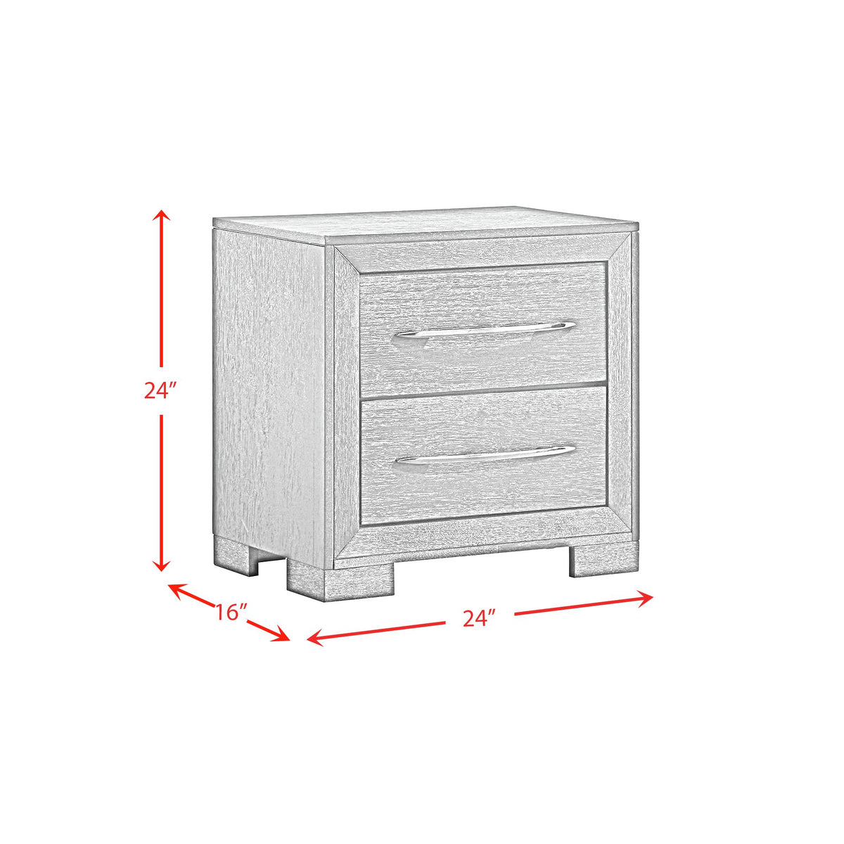 Allan 2-Drawer Nightstand in Black