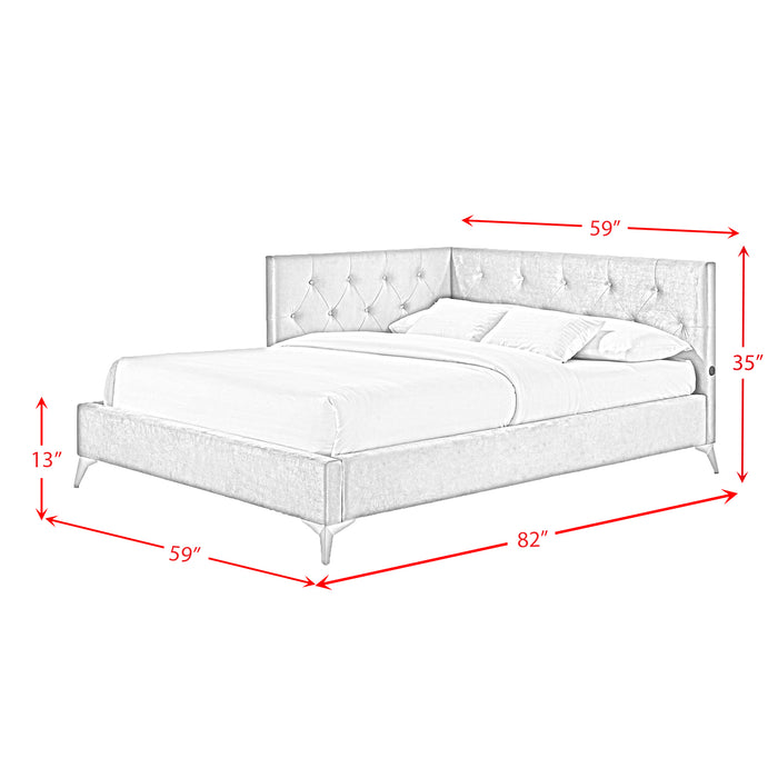 Amberley UPH Corner Bed with LED and USB - Jack’s Furniture and More (Laredo, TX)