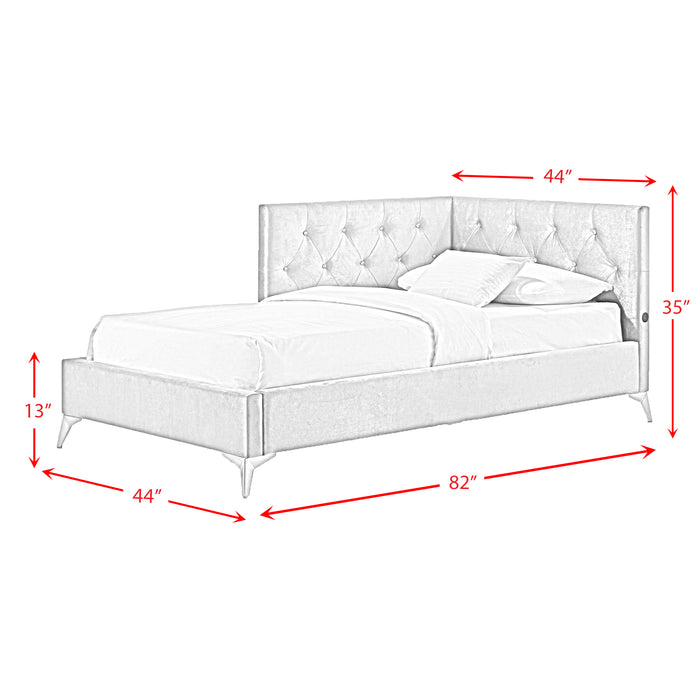 Amberley UPH Corner Bed with LED and USB - Jack’s Furniture and More (Laredo, TX)