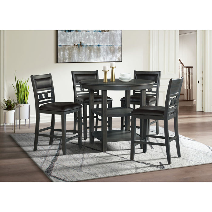 Amherst Counter Height Dining Set in Grey-Table & Four PU Chairs - Jack’s Furniture and More (Laredo, TX)