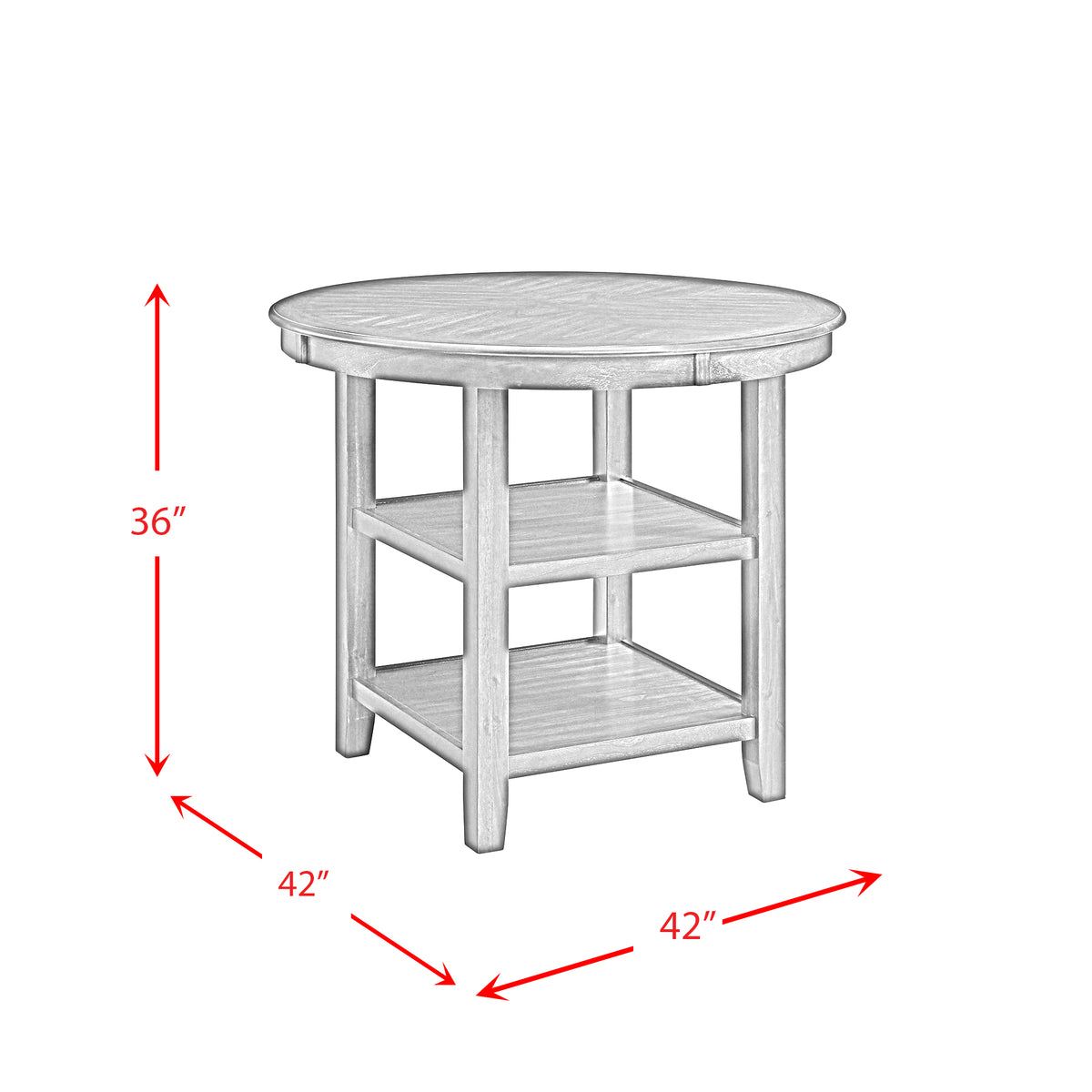 Amherst Counter Height Dining Set in Grey-Table & Four PU Chairs