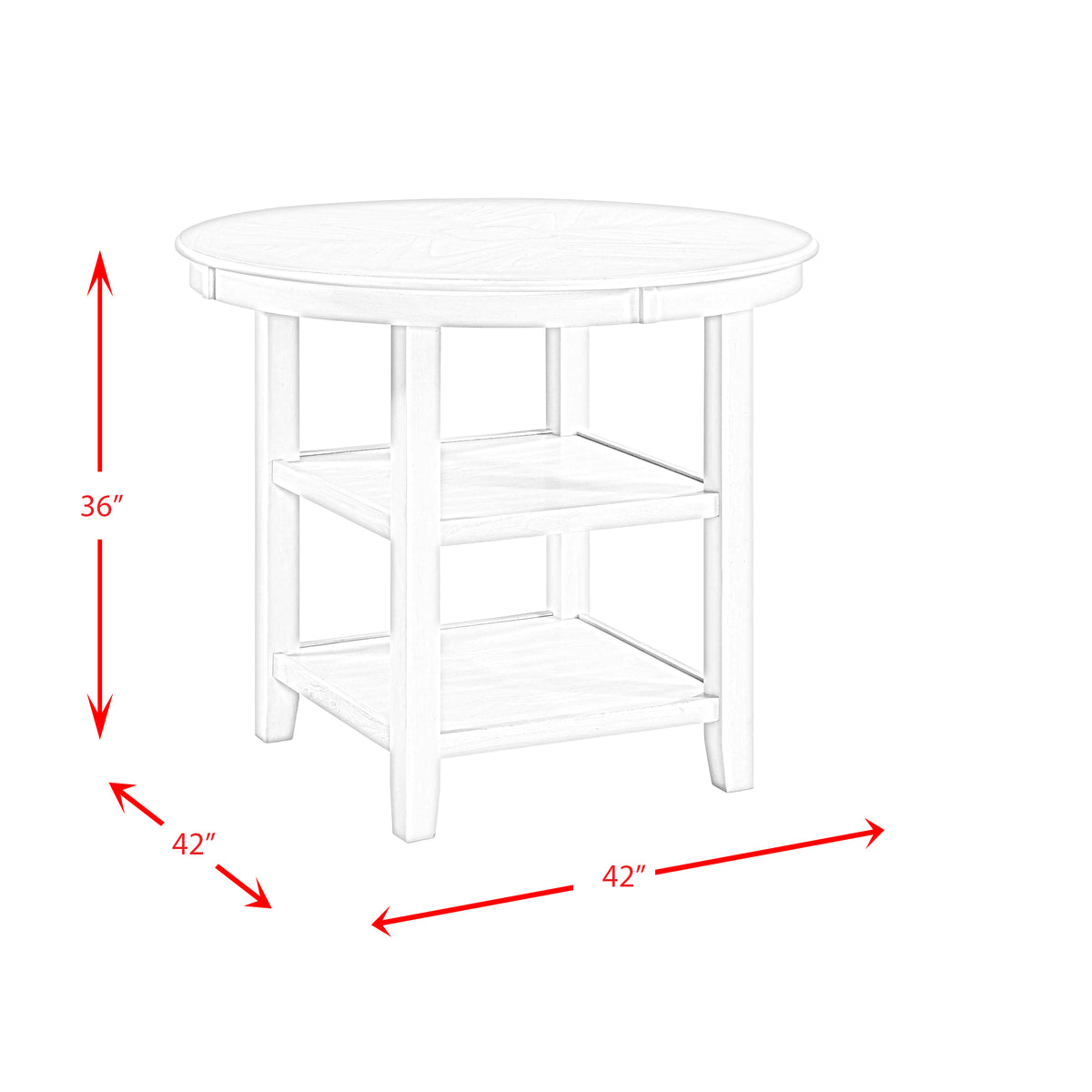 Amherst Counter Table w/Wood Leg White Finish