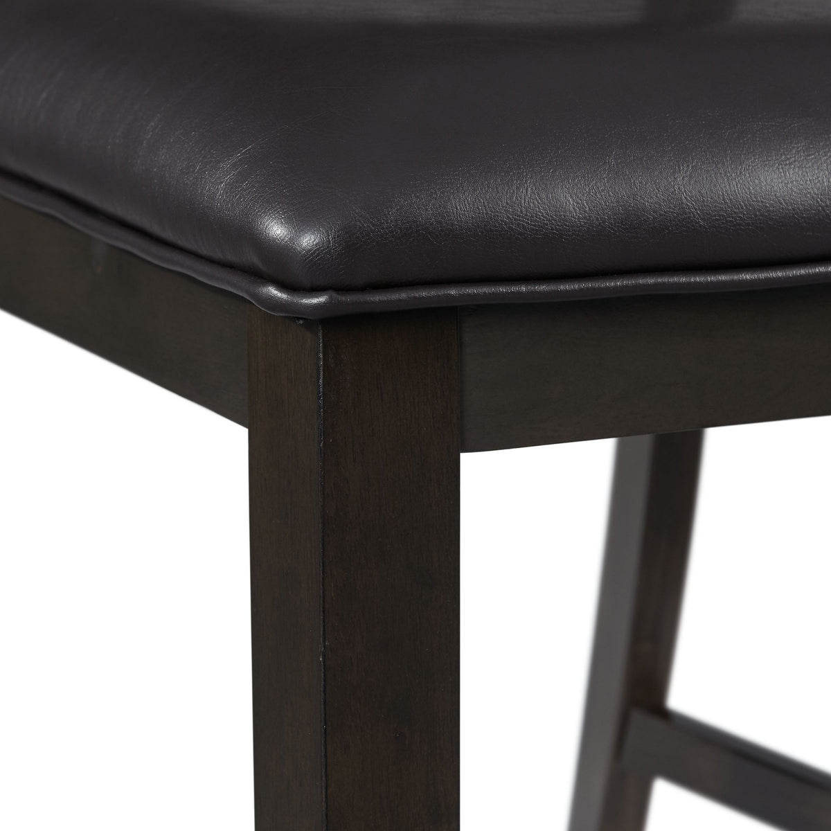 Amherst Standard Height 5PC Dining Set-Table and Four Faux Leather Side Chairs in Walnut