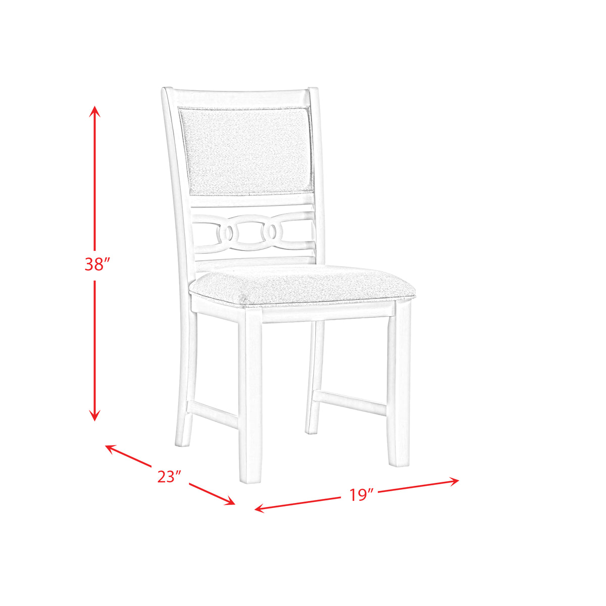 Amherst Dining Side Chair W/Fabric Cushion Side Stretcher Grey Finish (2 Per Pack)