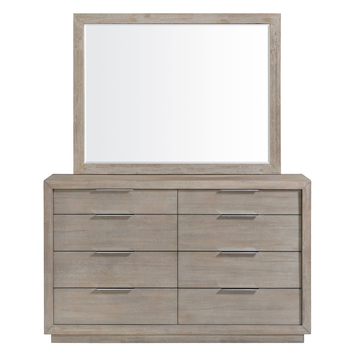 Arcadia Dresser & Mirror Set in Grey