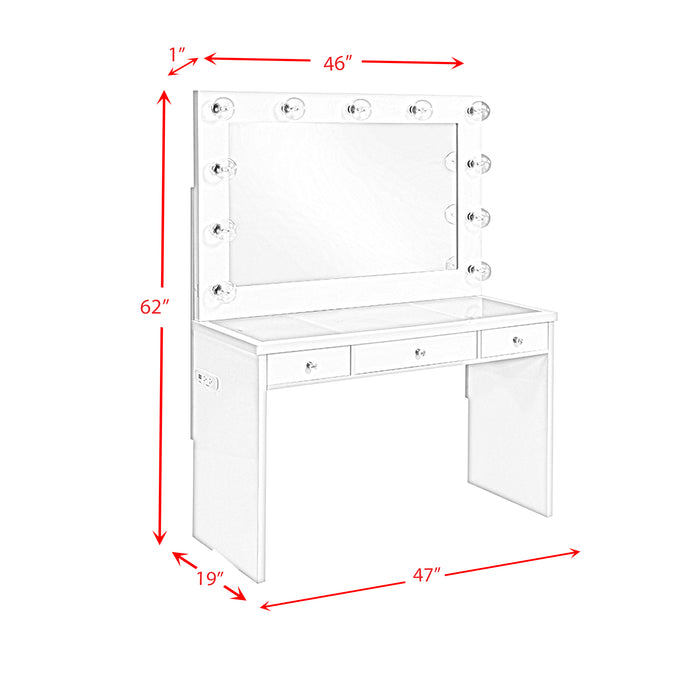 Ariana Complete Dressing Table with Lightbulbs - Jack’s Furniture and More (Laredo, TX)