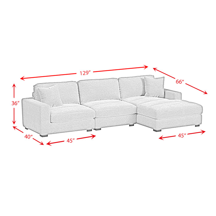 Arizona 3PC Sectional Set with RHF Chaise in Steno Black - Jack’s Furniture and More (Laredo, TX)