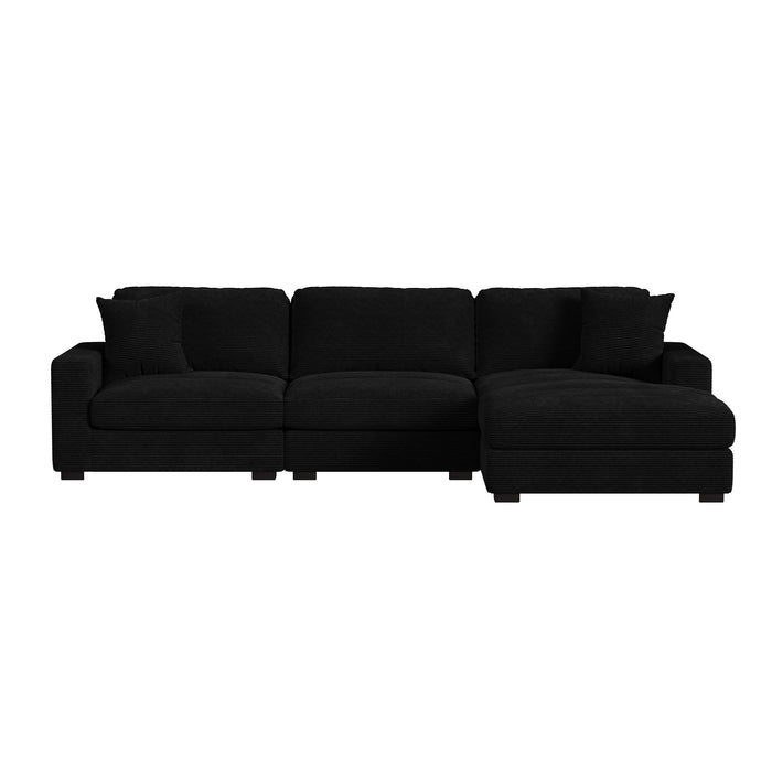 Arizona 3PC Sectional Set with RHF Chaise in Steno Black - Jack’s Furniture and More (Laredo, TX)