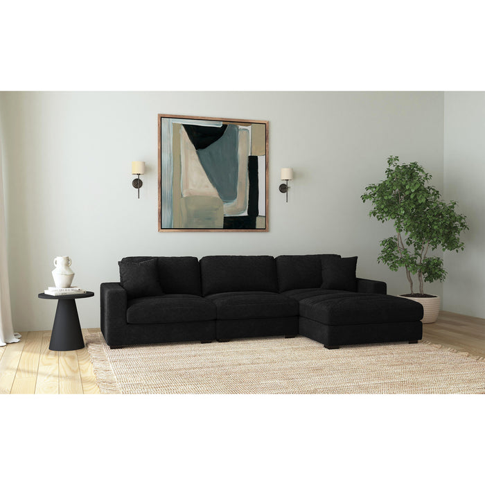 Arizona 3PC Sectional Set with RHF Chaise in Steno Black - Jack’s Furniture and More (Laredo, TX)