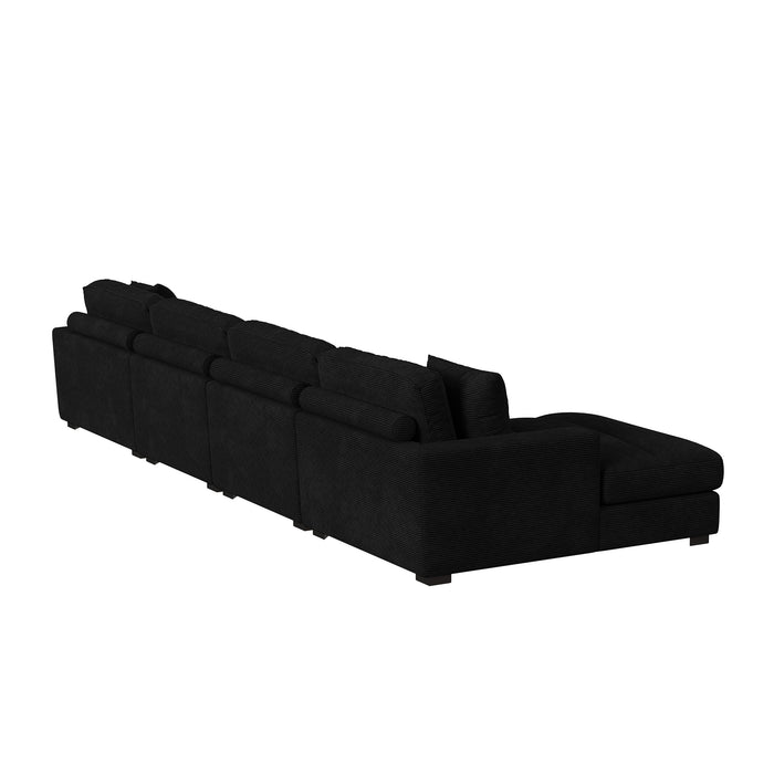 Arizona 4PC Sectional Set with LHF Chaise in Steno Black - Jack’s Furniture and More (Laredo, TX)