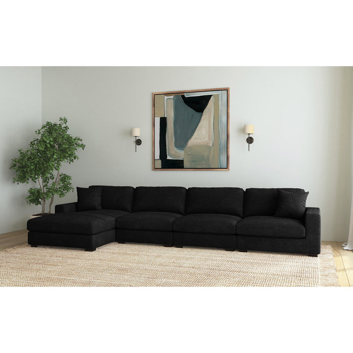 Arizona 4PC Sectional Set with LHF Chaise in Steno Black - Jack’s Furniture and More (Laredo, TX)