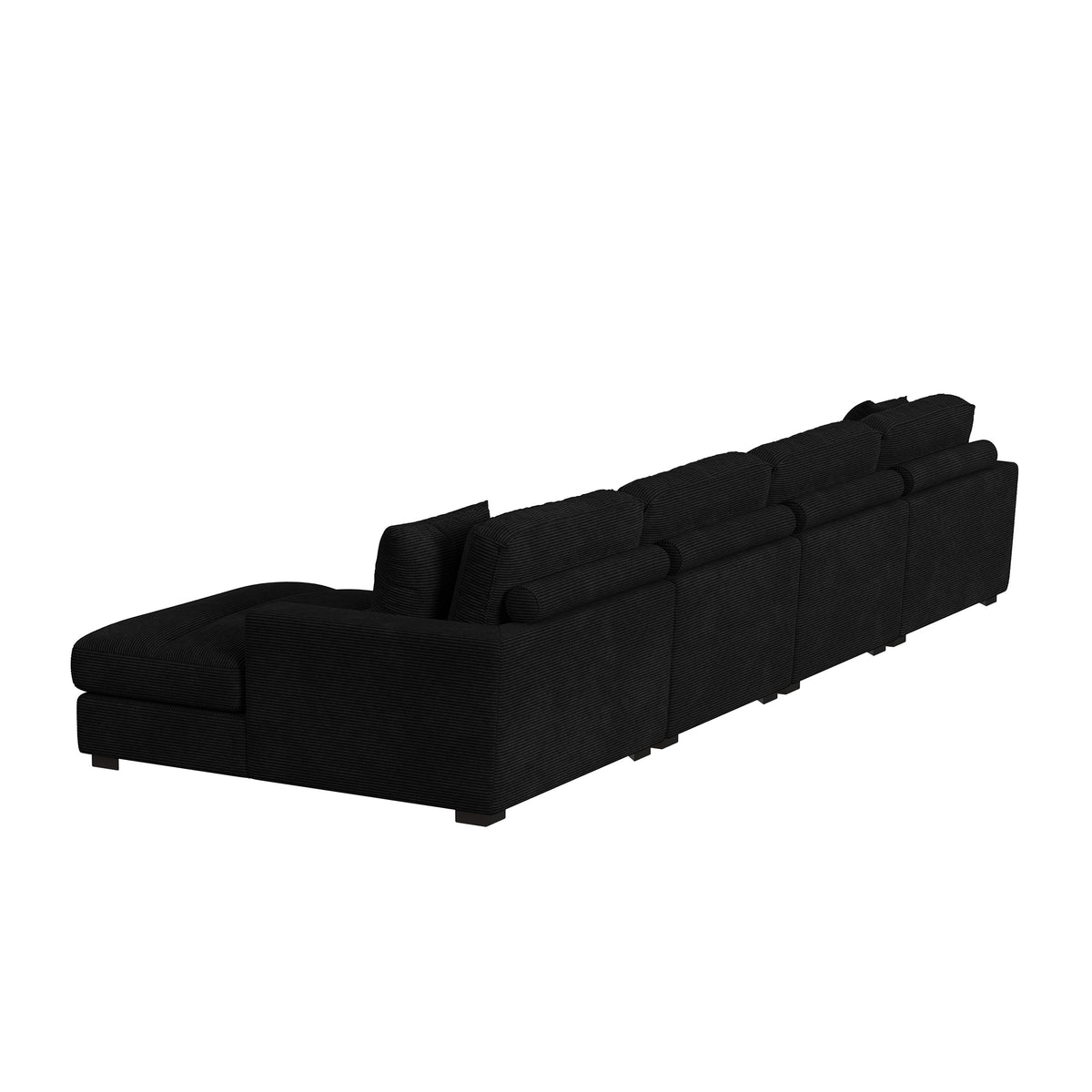 Arizona 4PC Sectional Set with RHF Chaise in Steno Black - Jack’s Furniture and More (Laredo, TX)