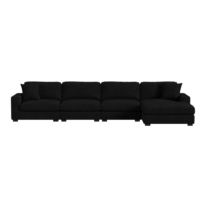 Arizona 4PC Sectional Set with RHF Chaise in Steno Black - Jack’s Furniture and More (Laredo, TX)