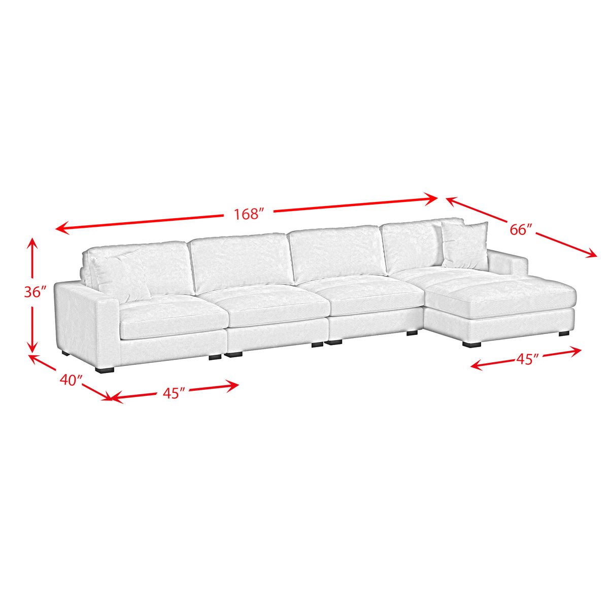 Arizona 4PC Sectional Set with RHF Chaise in Steno Black - Jack’s Furniture and More (Laredo, TX)