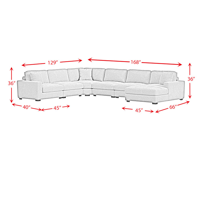 Arizona 6PC Sectional Set with RHF Chaise in Steno Black - Jack’s Furniture and More (Laredo, TX)