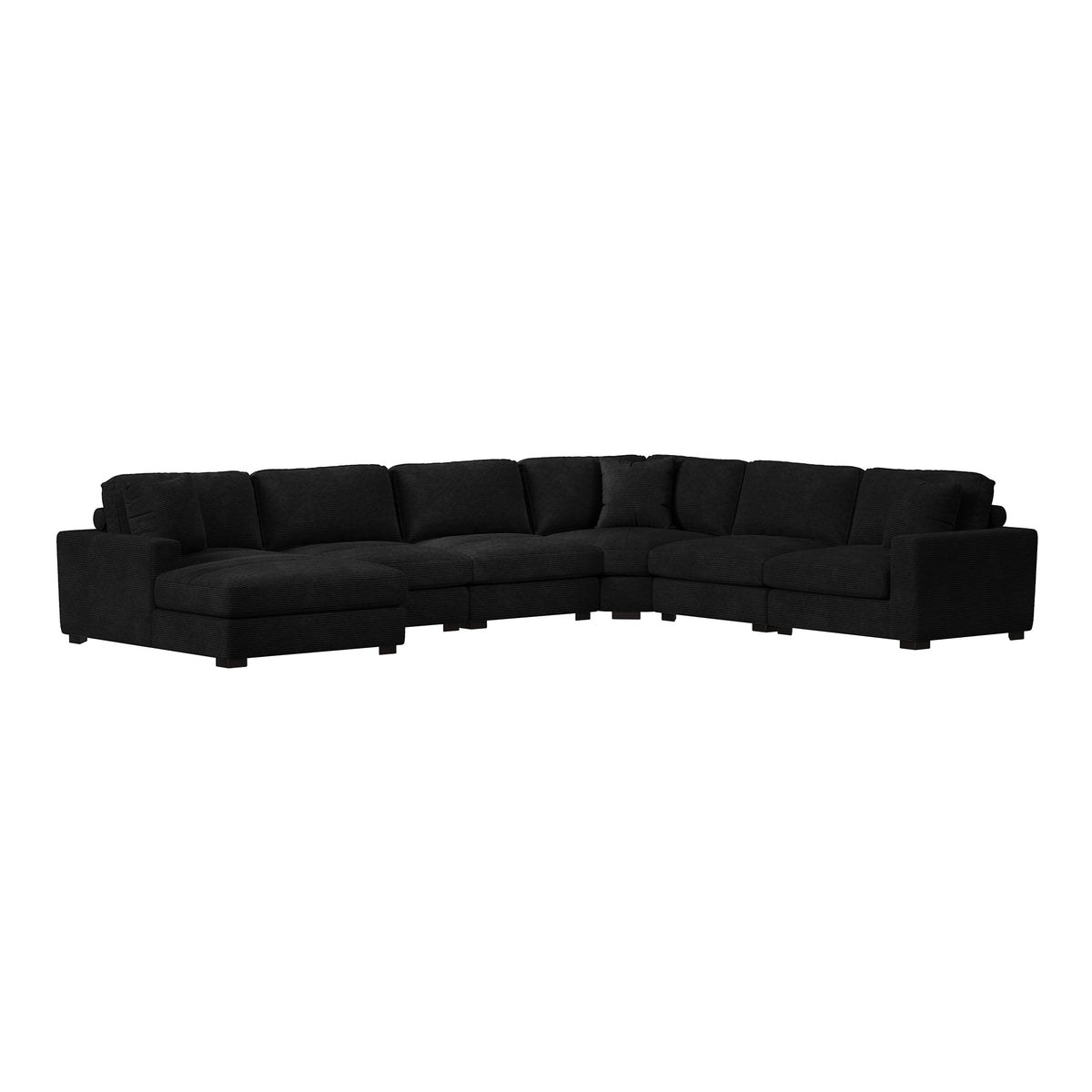 Arizona 6PC Sectional Set with LHF Chaise in Steno Black - Jack’s Furniture and More (Laredo, TX)