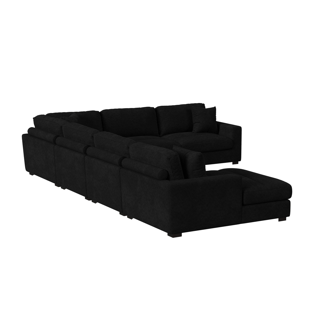Arizona 6PC Sectional Set with LHF Chaise in Steno Black - Jack’s Furniture and More (Laredo, TX)