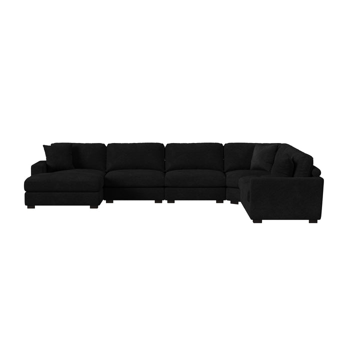 Arizona 6PC Sectional Set with LHF Chaise in Steno Black - Jack’s Furniture and More (Laredo, TX)