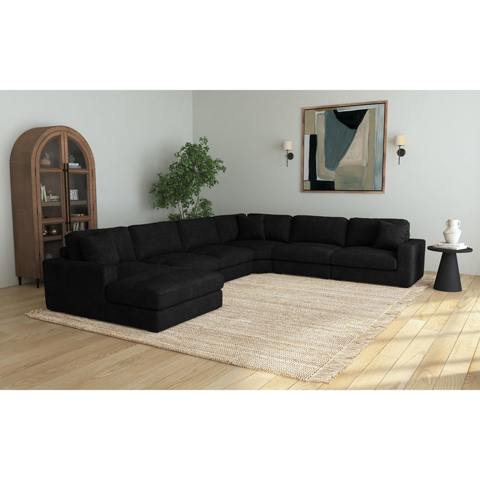 Arizona 6PC Sectional Set with LHF Chaise in Steno Black - Jack’s Furniture and More (Laredo, TX)
