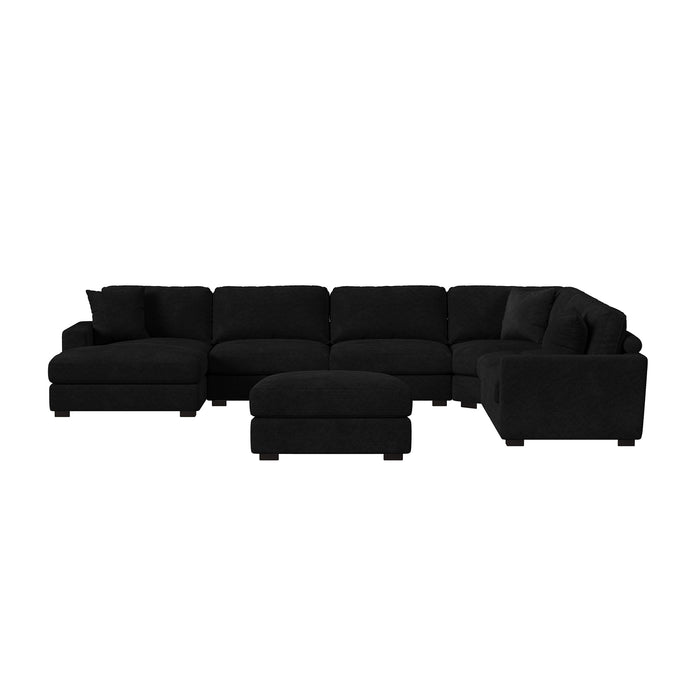 Arizona 7PC Sectional Set with LHF Chaise in Steno Black - Jack’s Furniture and More (Laredo, TX)
