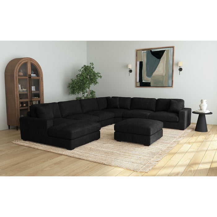 Arizona 7PC Sectional Set with LHF Chaise in Steno Black - Jack’s Furniture and More (Laredo, TX)