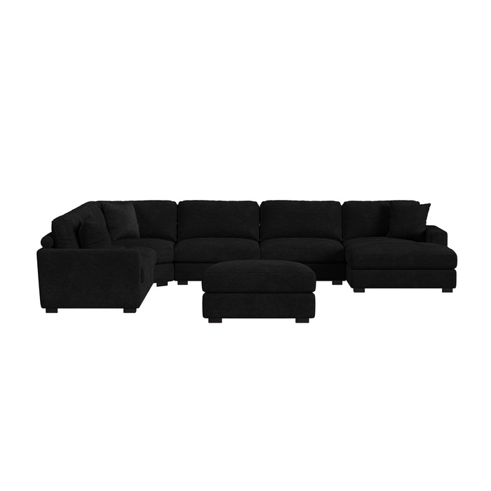 Arizona 7PC Sectional Set with RHF Chaise in Steno Black - Jack’s Furniture and More (Laredo, TX)