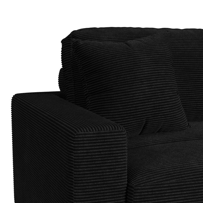 Arizona 6PC Sectional Set with RHF Chaise in Steno Black - Jack’s Furniture and More (Laredo, TX)