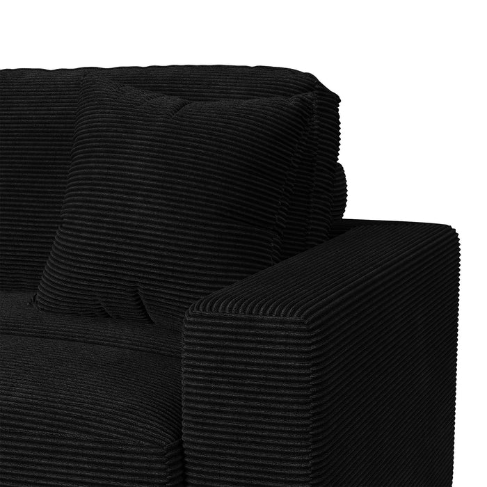 Arizona 6PC Sectional Set with LHF Chaise in Steno Black - Jack’s Furniture and More (Laredo, TX)