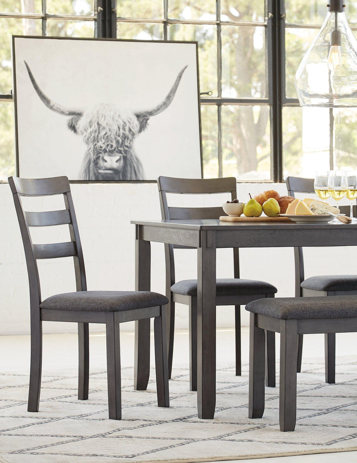 Bridson Dining Table and Chairs with Bench (Set of 6) - Jack’s Furniture and More (Laredo, TX)