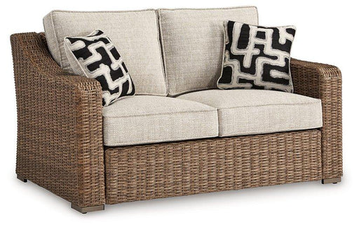 Beachcroft Outdoor Loveseat with Cushion - Jack’s Furniture and More (Laredo, TX)