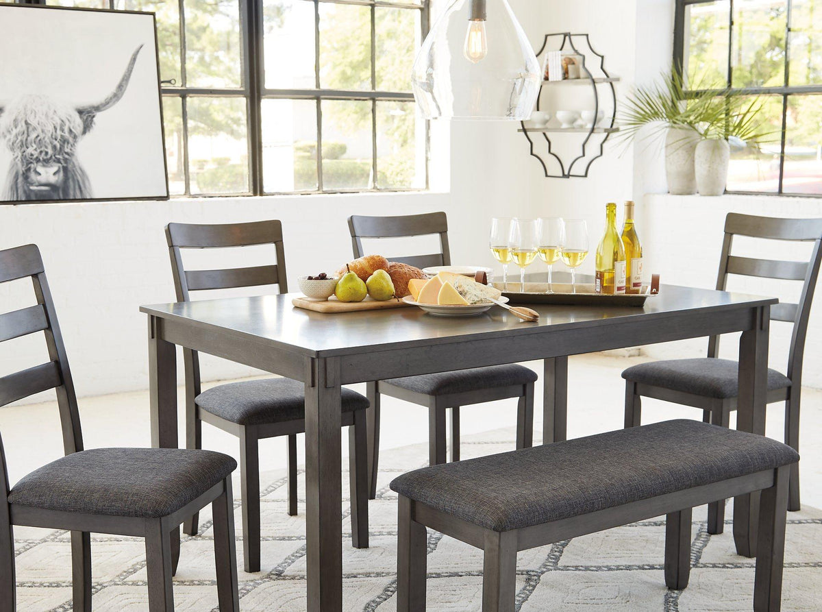 Bridson Dining Table and Chairs with Bench (Set of 6) - Jack’s Furniture and More (Laredo, TX)