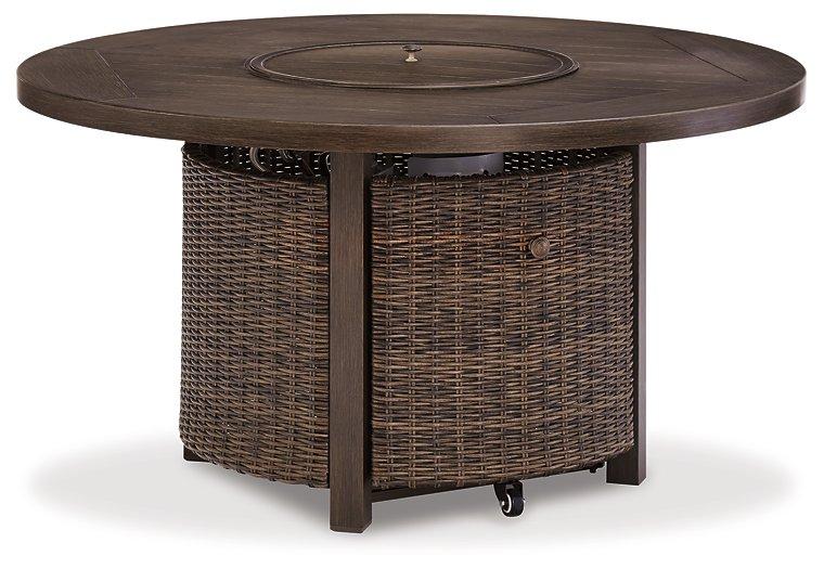 Paradise Trail Paradise Trail Fire Pit Table with 4 Nuvella Swivel Lounge Chairs - Jack’s Furniture and More (Laredo, TX)