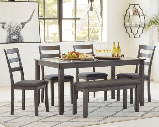 Bridson Dining Table and Chairs with Bench (Set of 6) - Jack’s Furniture and More (Laredo, TX)